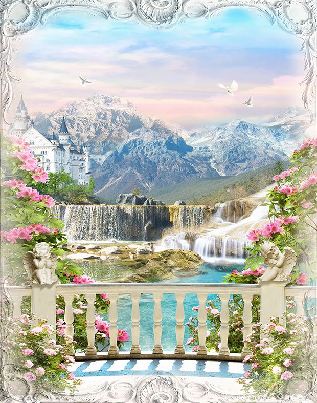 fresco-mural-blue-tone-waterfalls-99-wallpaper-malaysia Mural - Frescoes Wallpaper